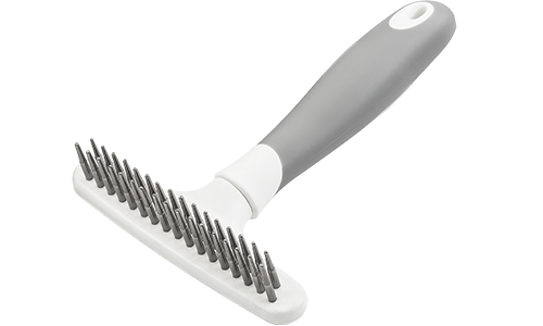 Szczotka do podszerstka psa z 32 metalowymi igłami, ergonomiczną rączką, do usuwania luźnego sierści.