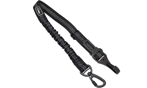 Odblaskowa czarna uprząż bezpieczeństwa dla psa, 55-65 cm długości, regulowany pasek, metalowy klips do bezpiecznej podróży.