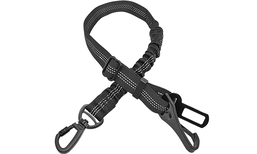 Odblaskowa czarna uprząż bezpieczeństwa dla psa, 55-65 cm, regulowany pasek, materiał odblaskowy.
