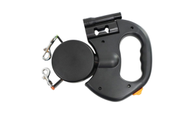 Bezsplotowa, automatyczna smycz zwijana podwójna dla psów z lampką LED – 3 m smycz dla dwóch psów