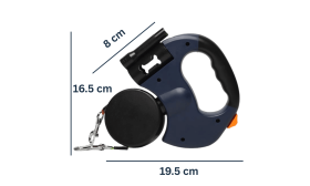 Bezsplotowa, automatyczna smycz zwijana podwójna dla psów z lampką LED – 3 m smycz dla dwóch psów