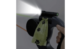 Bezsplotowa, automatyczna smycz zwijana podwójna dla psów z lampką LED – 3 m smycz dla dwóch psów